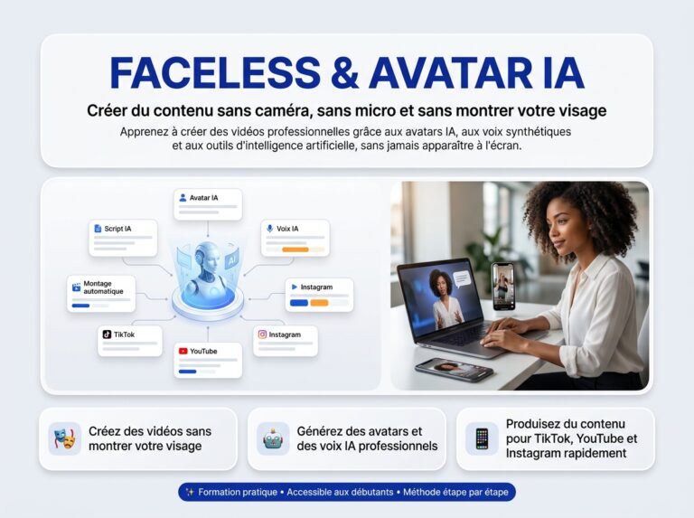 Faceless & Avatar IA : Créer du contenu sans caméra, sans micro et sans montrer votre visage